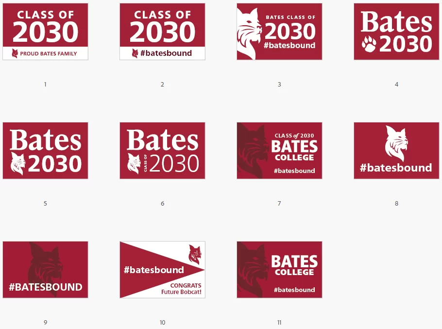 Bates Class of 2030 and Transfer Student Signs