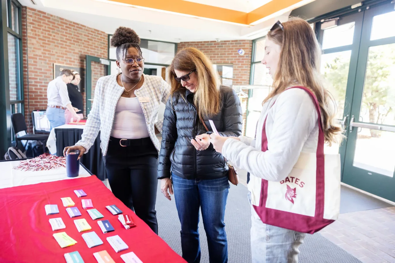 Moments from “Brunch with Bates” hosted by the Office of Admission in the Olin Arts Center on April 4, 2026. Brunch with Bates is a laid back opportunity for admitted students to tour, eat at Commons, and get a feel for Bates.
(Theophil Syslo | Bates College)