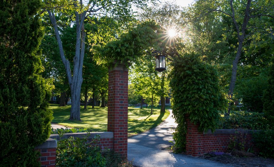 Campus scenes in the early morning on Tuesday, June 2, 2020.Historic Quad, gate