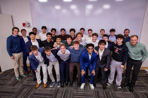 2025 Bates Men's Soccer Team at our annual Team Banquet in Commons