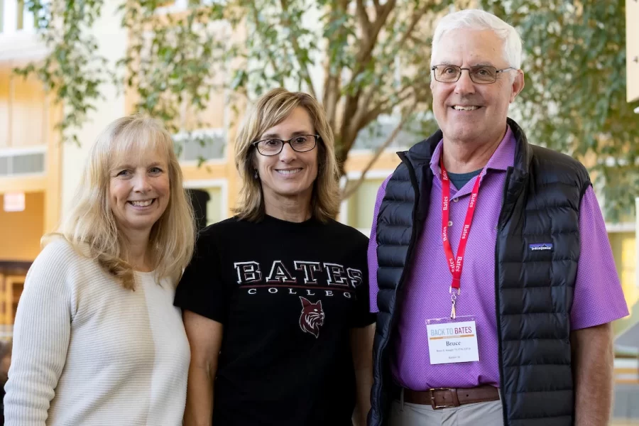 Back to Bates Weekend at a variety of locations on campus, including Pettengill Hall, where Bates alumni were honored with an awards presentation and a dessert reception, the registration desk in the Library Well, and the Bardwell Street Tent, where seniors over 21 and alumni enjoyed a beer garden and food.

Bates defeated Bowdoin 21-14 at the Alumni Big Game Saturday, today, Oct. 15, 2022, and the Garcelon Field crowd went wild.