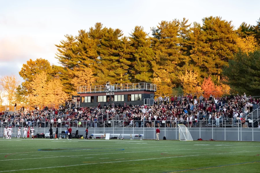 Back to Bates Weekend at a variety of locations on campus, including Pettengill Hall, where Bates alumni were honored with an awards presentation and a dessert reception, the registration desk in the Library Well, and the Bardwell Street Tent, where seniors over 21 and alumni enjoyed a beer garden and food.

Bates defeated Bowdoin 21-14 at the Alumni Big Game Saturday, today, Oct. 15, 2022, and the Garcelon Field crowd went wild.