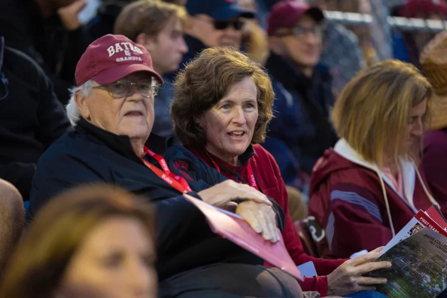 Back to Bates Weekend at a variety of locations on campus, including Pettengill Hall, where Bates alumni were honored with an awards presentation and a dessert reception, the registration desk in the Library Well, and the Bardwell Street Tent, where seniors over 21 and alumni enjoyed a beer garden and food.

Bates defeated Bowdoin 21-14 at the Alumni Big Game Saturday, today, Oct. 15, 2022, and the Garcelon Field crowd went wild.