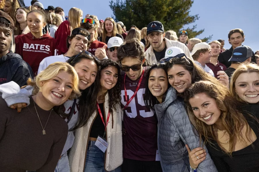 Back to Bates Weekend at a variety of locations on campus, including Pettengill Hall, where Bates alumni were honored with an awards presentation and a dessert reception, the registration desk in the Library Well, and the Bardwell Street Tent, where seniors over 21 and alumni enjoyed a beer garden and food.

Bates defeated Bowdoin 21-14 at the Alumni Big Game Saturday, today, Oct. 15, 2022, and the Garcelon Field crowd went wild.