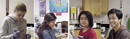 Summer research students (L-R) Julia Wilson '10, Nashaba Nawreen '11, Anzela Niraula '10, and Nelish Pradhan '10.