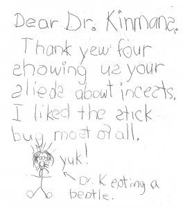 From a fan of Sharon Kinsman's class presentation on insects.