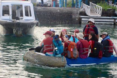 Part of the group getting shuttled to the boat