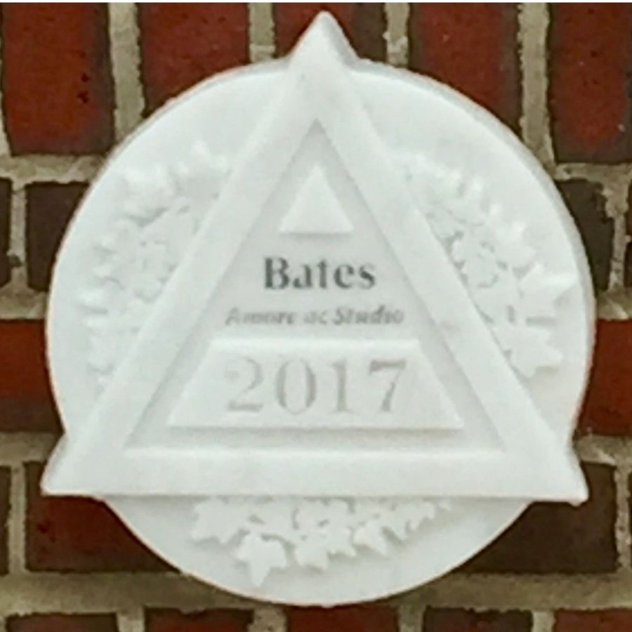 The 2017 ivy stone is on the Alumni Walk side of Pettengill