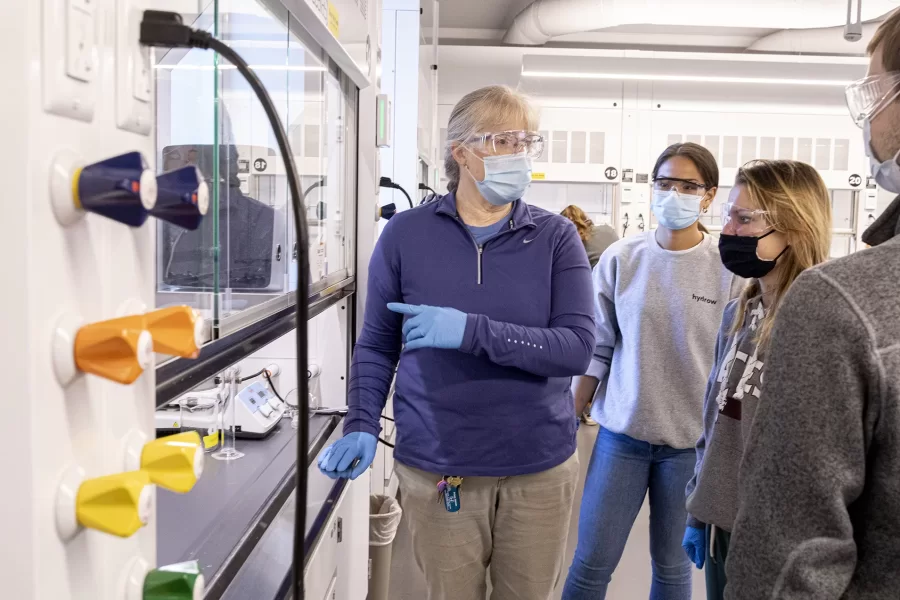 Lorna Clark oversees an organic chemistry lab in the Bonney Science Center 111. -----------------------------------
Assistant in Instruction
Chemistry and Biochemistry