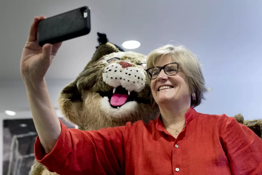 Spencer takes a selfie with the Bobcat on June 21, 2017.