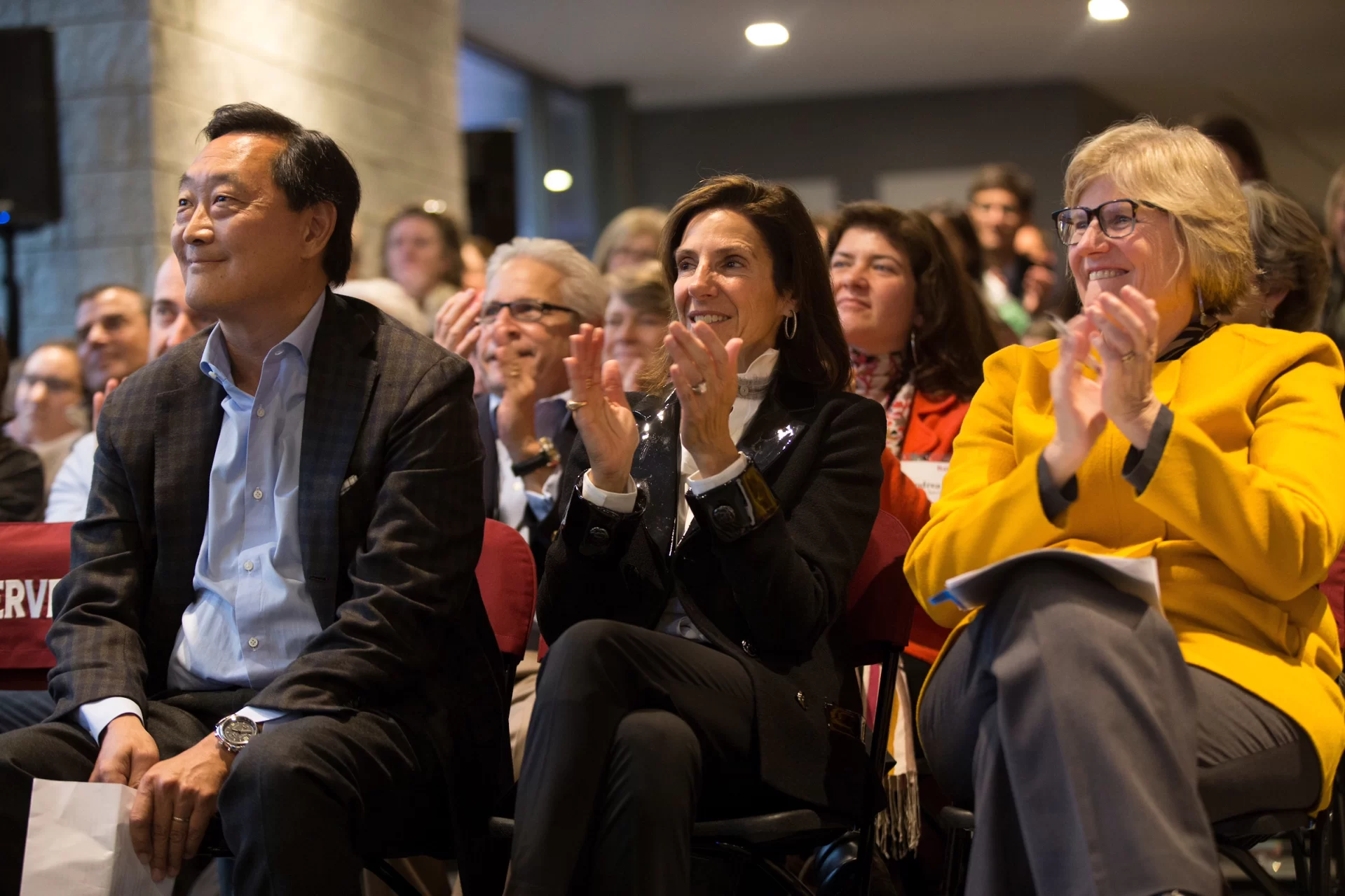 Two new Campus Avenue residence halls at Bates College will be named for Elizabeth Kalperis Chu ’80 and J. Michael Chu ’80 in recognition of their $10 million commitment to the college, President Clayton Spencer announced today.
.

I am deeply grateful to Elizabeth and Michael for their wonderfully generous gift,” said Spencer in her remarks at the dedication of Kalperis Hall and Chu Hall on Friday afternoon.
.
"Bates gave both of us a remarkable education that provided the foundation for our lives and careers as well as lifelong friendships that nurture us in so many ways,” said Chu and Kalperis Chu, who met at Bates and whose son Christopher Is a 2012 Bates graduate.
.

Elizabeth Kalperis Chu ’80 and Michael Chu ’80 are flanked by student speaker Kukzaiishe Mapfunde ’19 of Harare, Zimbabwe, and President Clayton Spencer at today's naming celebration.