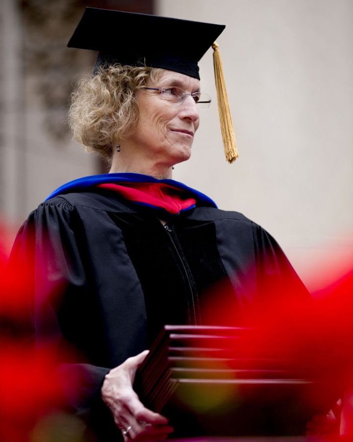 Bates Commencement, 2016, held on May 29, 2016. Civil Rights activist and U.S. Rep. John Lewis was the Commencement speaker and one of four recipients of honorary degrees during the ceremony, along with best-selling author Lisa Genova ’92 (Still Alice); psychologist and renowned happiness researcher Daniel Gilbert; and Robert Witt ’62, the highly successful chancellor of the University of Alabama System.

The 462 members of the Class of 2016 included three triple majors, 42 students who completed an honors thesis, and 18 who have won a combined 41 All-NESCAC honors while at Bates. President Clayton Spencer noted that the class included 11 recipients of Fulbright fellowships, two Watsons (both from Alaska), and two more of the Davis Project for Peace Award.