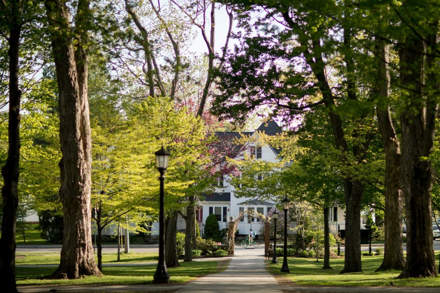 The Golden Hour during a spring afternoon in May during the last week of Short Term on the Historic Quad and Alumni Walk.