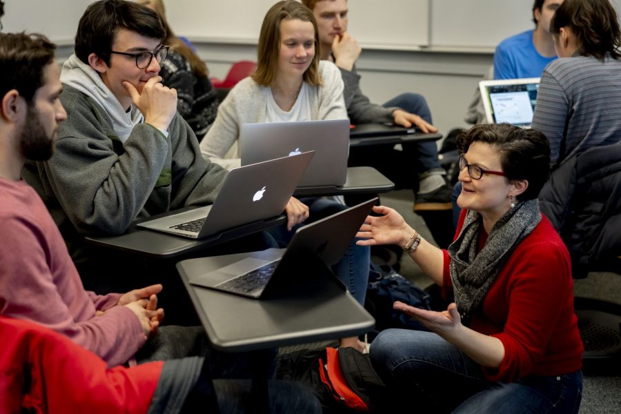While Diaz Eaton’s 100-level course isn’t geared toward creating new data scientists, it can equip students with “tools to better interpret the things they’re dealing with in the world.” (Phyllis Graber Jensen/Bates College)