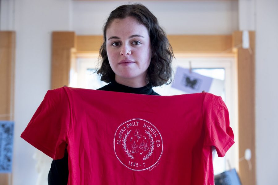 Emma Soler ’20 is using her honors history thesis to explore how college’s founding narratives affect the college today. (Phyllis Graber Jensen/Bates College)