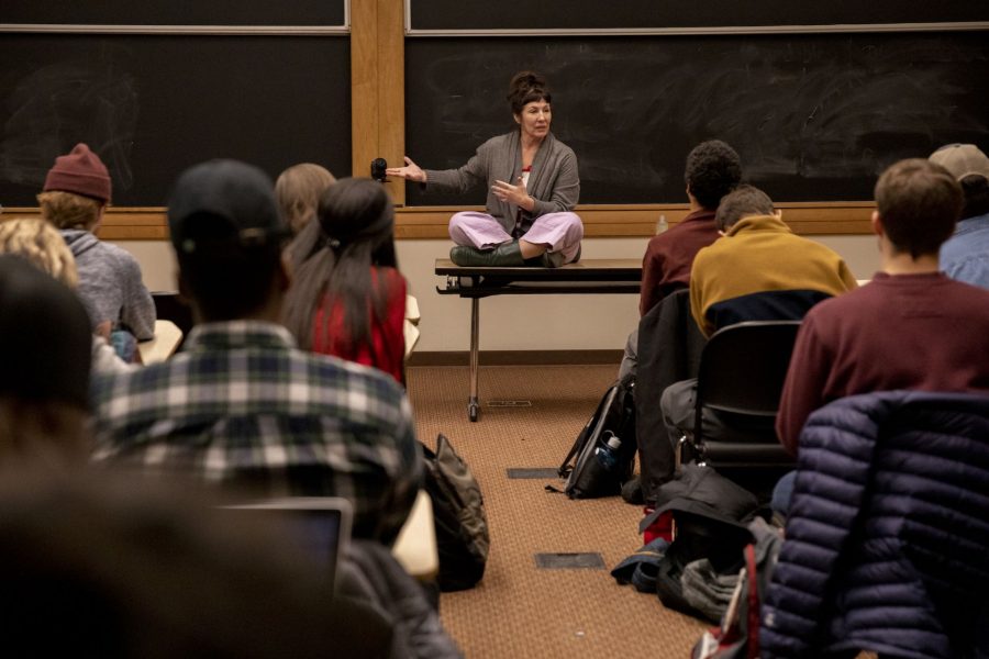 A day in the life of Pettengill Hall, featuring staff, faculty and students engaged in learning, studying, and working, with both internal and external images.

Kristen Barnett teaches “North American Archaeology and Colonial Entanglement,” G21