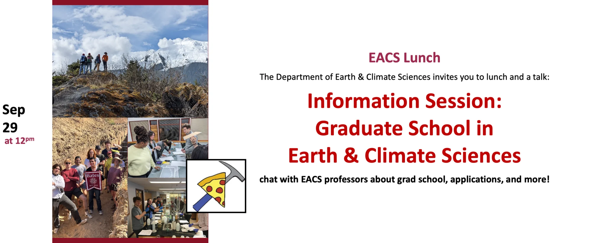 EACS Lunch flyer for Sep 29 - grad school info session