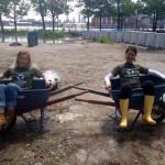 Rachel Ryan and Becky Culp at the Lower East Side Ecology Center. 