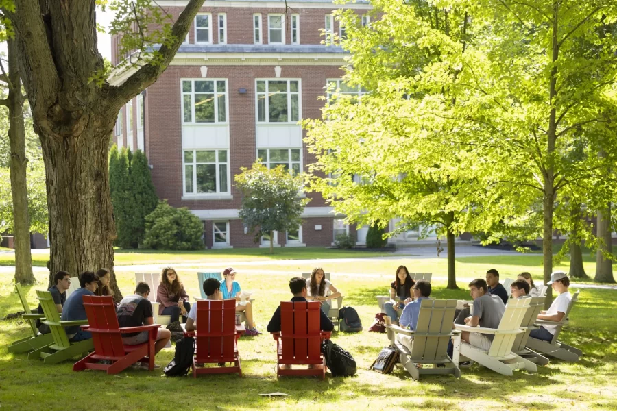 “It was a great day to be talking under the trees.”
— Associate Professor of History Joe Hall, describing the first meeting of his first-year seminar, “This Land is Whose Land?” on the Historic Quad.
The class, along with all other first-year seminars, met for the first time on Thursday morning, Sept. 1, 2022, as an opportunity for classmates to connect with each other and their instructor, who will also serve as their first-year advisor.
Swipe left for a few additional moments from yesterday’s first-year seminars, including:
“Beyond Nelson Mandela: Themes and Personalities in South African History,” taught by Assistant Professor of History Patrick Otim;
“Arts and Spirituality: Art Making and Aesthetic Experience as Conduits for Reflection and Connection,” taught by Lecturer in the Humanities and Multifaith Chaplain Brittany Longsdorf; and
“Reading Refugees and Migration in European Children’s Literature,” taught by Associate Professor of German Raluca Cernahoschi.