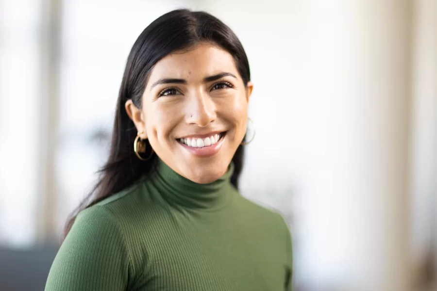 Adilene Sandoval ’23, a double major in environmental studies and sociology from Mattawa, Wash., recipient of the Watson Fellowship, poses in the Perry Atrium of Pettengill Hall on March 22, 2023.

Sandoval will travel to Australia, Ethiopia, Italy,Colombia, El Salvador, and Guatemala “to explore trauma-healing models informed by both activism and holistic healing to create, sustain and protect community-wellbeing from colonial violence. I will learn from communities that are using place-based strategies that facilitate healing through a wide range of frameworks and practices.”
