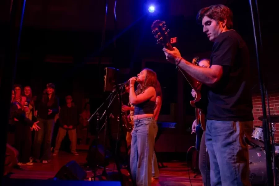 Village Club Series is a concert series that brings outside artists to campus or as pictured here, host student showcases!