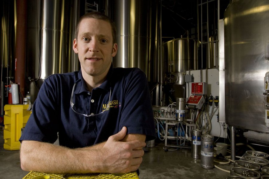 Jason Perkins '97 of Allagash Brewing Co. in Portland, Maine. (Phyllis Graber Jensen/Bates College)