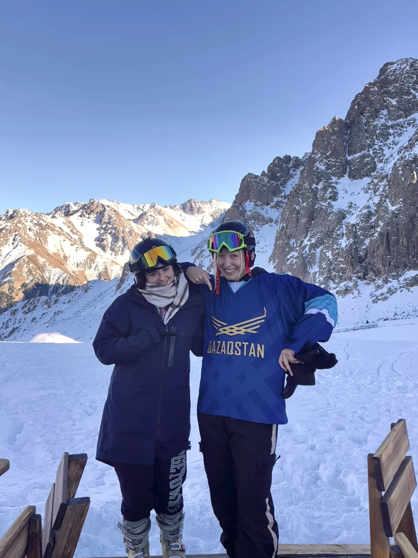 Thanksgiving Day at Shymbulak! We ate lunch (horse meat and potatoes) at a yurt overlooking the city.