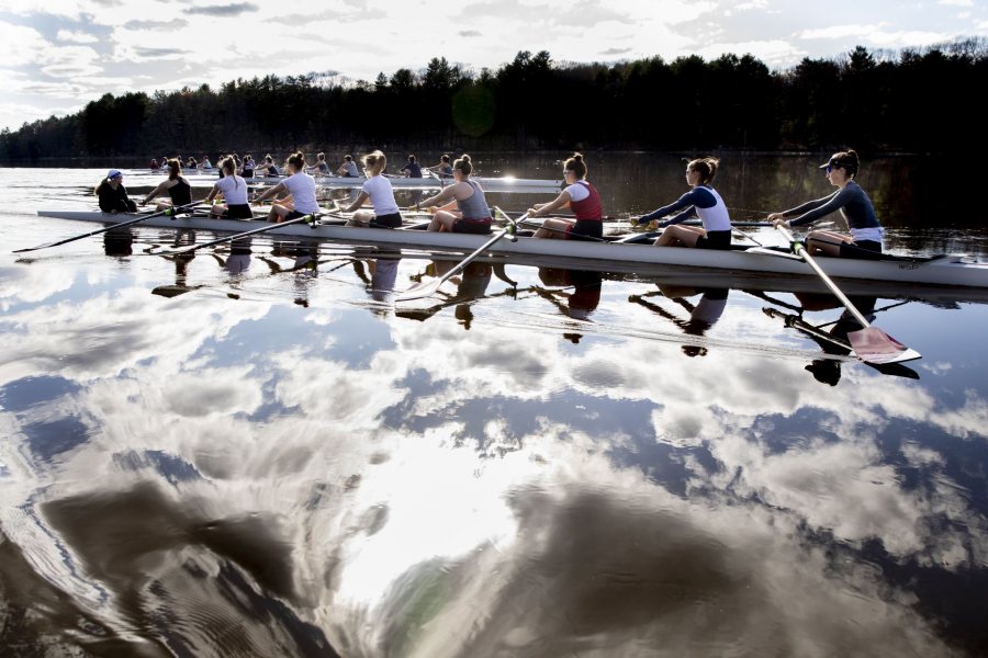 Rowing teams at practice. batescollege's profile picture batescollege Verified Liked by mjmilliken and batescollege's profile picture batescollege Verified “It’s a dream.” . — Peter Steenstra, head rowing coach at Bates, says of the stretch along the Androscoggin River in Greene that Bates rowers call home. . This afternoon afforded the men’s and women’s teams delightful conditions in which to practice for Sunday’s upcoming President’s Cup, the signature home regatta hosted by Bates with Bowdoin and Colby.