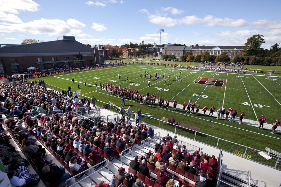 "With the Garcelon Field upgrade, our game-day atmosphere is the best in the NESCAC." — Mark Harriman, head coach, football (Phyllis Graber Jensen/Bates College)