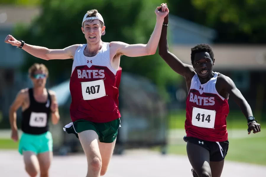 Moments from the women’s and men cross country alumni meet at the Russell Street Track and Field on September 4, 2021. (Theophil Syslo | Bates College)