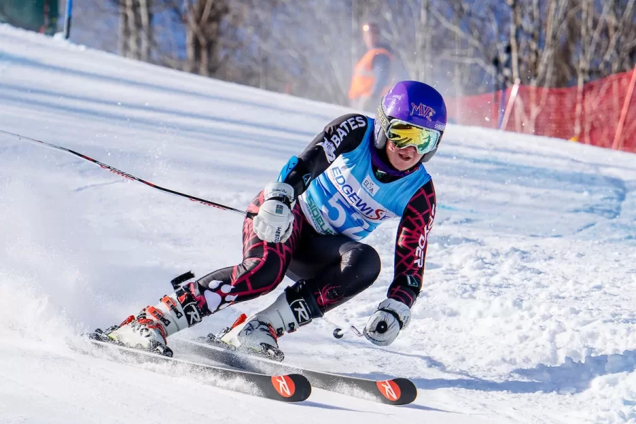 Bates alpine ski team competing in giant slalom at St. Lawrence Carnival, Whiteface Mountain, Lake Placid, New York, on Jan, 20, 2017. Photos by Dennis Curran/EISA