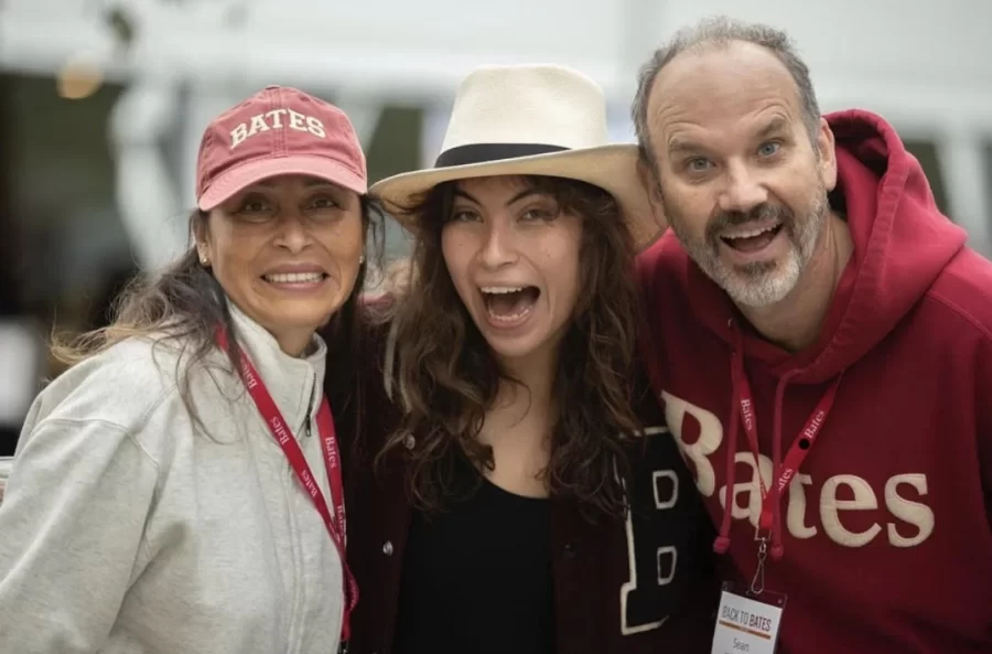 Sean Ryan ‘85, P’23 (right), with Yvonne Ryan P’23 (left), and Katia Ryan ‘23 (center) at Back to Bates in 2022.