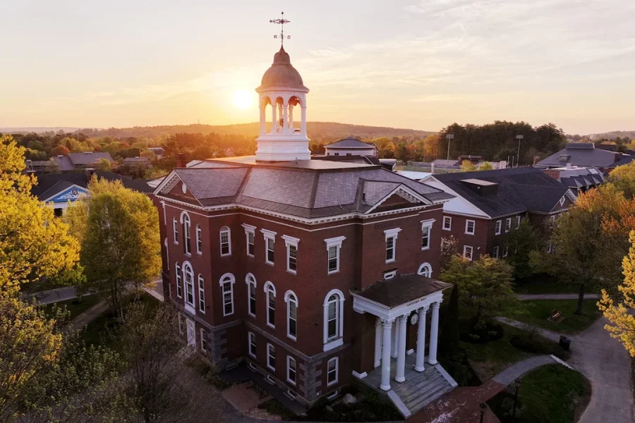 Hathorn Hall at sunrise.