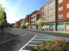 A “transformation” plan for downtown Lewiston and the Tree Streets neighborhood includes a 66-unit, mixed-use development on a stretch of Pine Street. Courtesy image