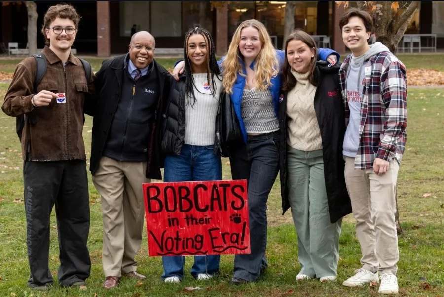 President Jenkins walking students to the polls on Election Day, 2024.