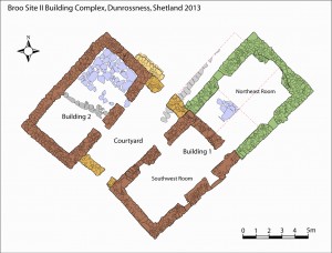 The Buildings of Broo Site II ca. 1690. Map by R. M. Friel and Z. Outram.