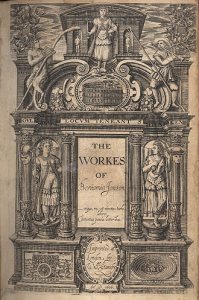 Jonson_1616_folio_Workes_title_page