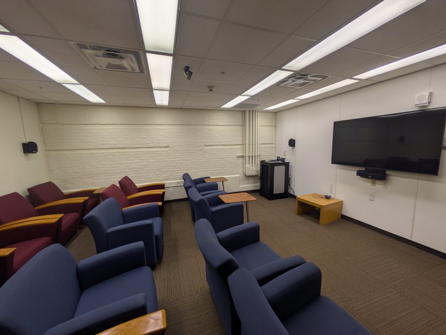 TV, 18 seat viewing room