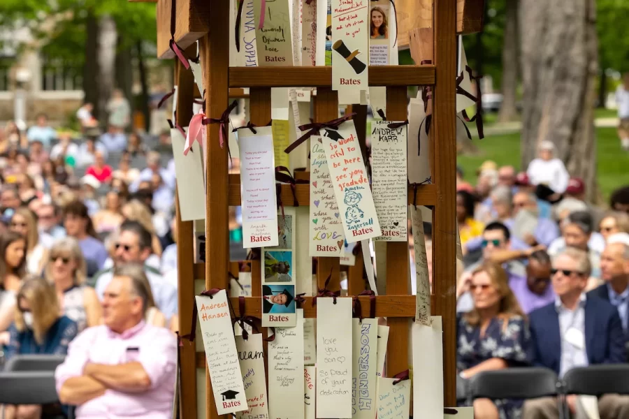 Blessing tags on a entry tellise at Baccalaureate