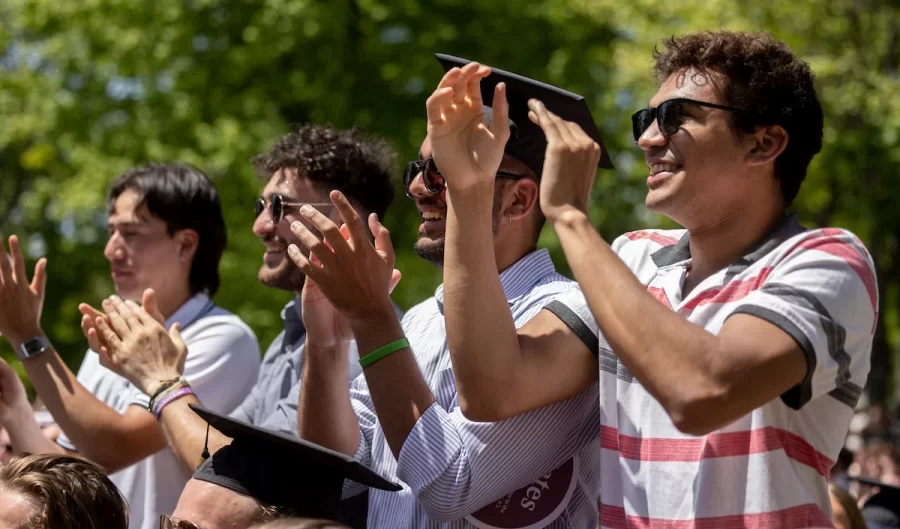 Bates seniors pause at Baccalaureate to remember, rejoice, and give thanks.

Moments from the Baccalaureate Service for the Class of 2023 on May 27, 2023, held on the Historic Quad.