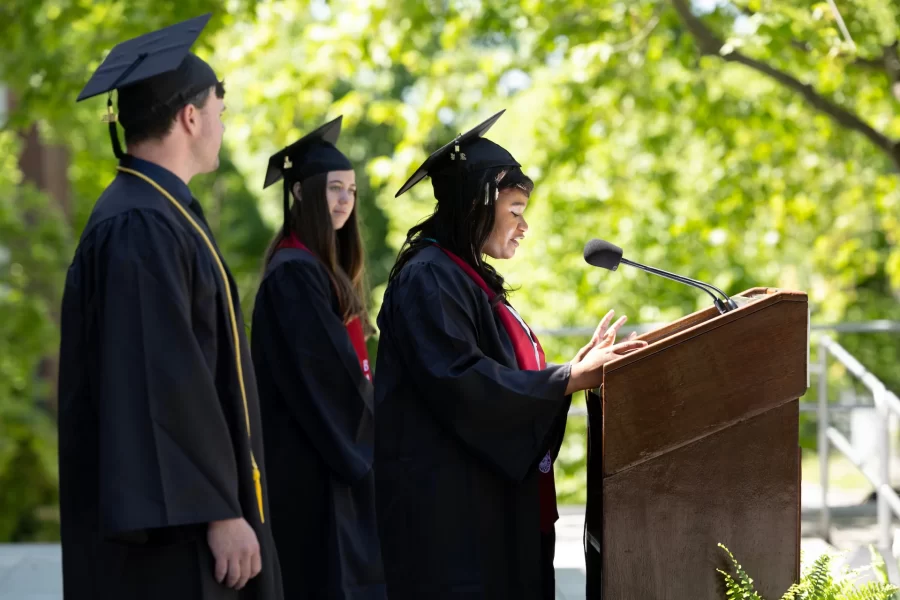 Speakers at the podium