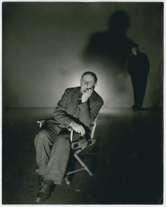 George Platt Lynes (American, 1907-1955), Marsden Hartley, ca. 1940, gelatin silver print, 9 1/4 x 7 1/2 inches, Bates College Museum of Art, Marsden Hartley Memorial Collection, Gift of Norma Berger, 1955.1.131.j