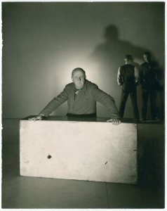 George Platt Lynes (American, 1907-1955), Marsden Hartley, ca. 1940, gelatin silver print, 9 1/4 x 7 1/2 inches, Bates College Museum of Art, Marsden Hartley Memorial Collection, Gift of Norma Berger, 1955.1.131.w