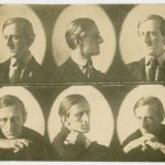 Photographer unknown, Contact Sheet of Six Portraits (Marsden Hartley), 1909, photograph, 4 x 5 1/8 inches, Bates College Museum of Art, Marsden Hartley Memorial Collection, Gift of Norma Berger, 1955.1.173.f