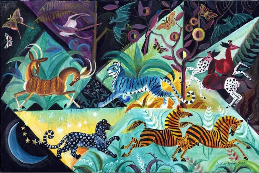 Blue Moon Jungle, 2006, oil on linen, 24 x 36 inches, Private Collection