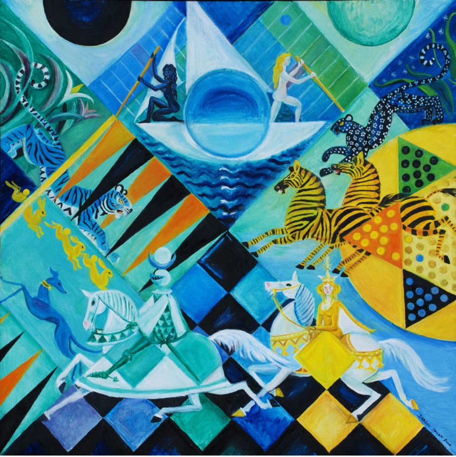 Blue Moon Games, 2006, oil on linen, 30 x 30 inches, Private Collection