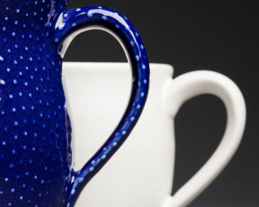 Sarah Daehler, White stoneware with blue and white glazes