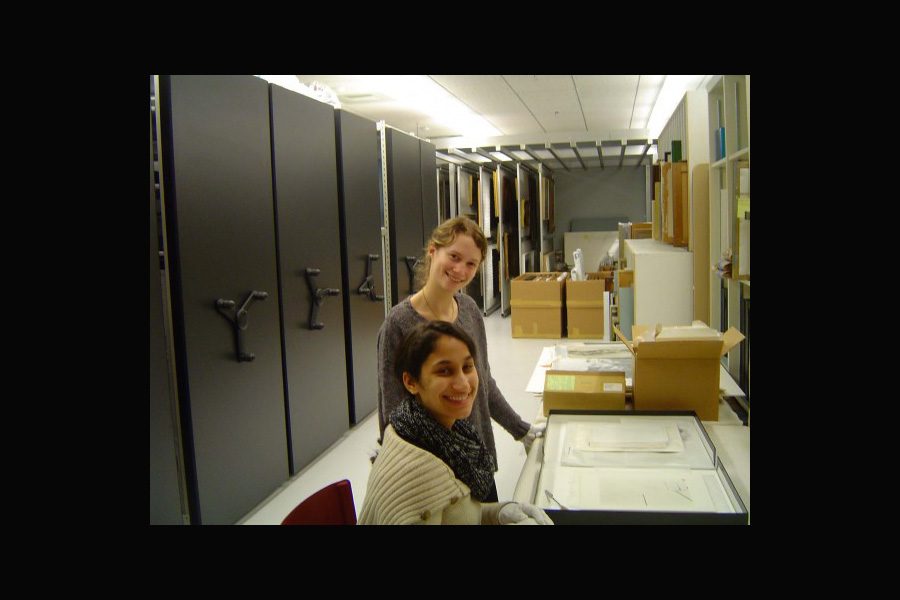 Museum Interns Cara Garcia-Bou 13 and Nell Wachsberger 13