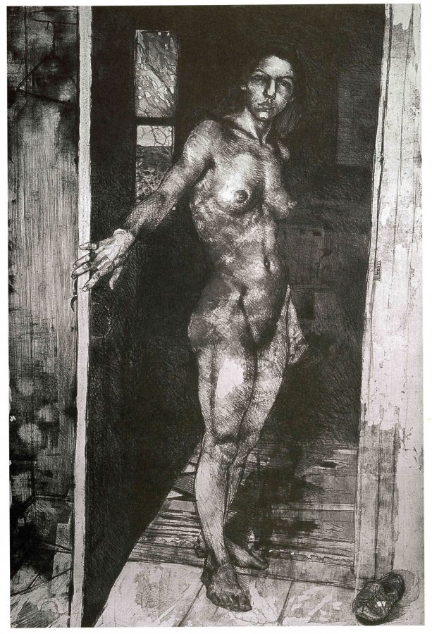 Sigmund Abeles, The Entrance, 1978, drypoint and aquatint, unfinished state, Gift of the Artist, 1995.5.159