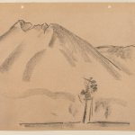 Marsden Hartley, Mount Katahdin No.1, 1939, Charcoal on paper, 12 x 14 in., Bates College Museum of Art, Museum Purchase with The Elizabeth A. Gregory, M.D. '38 Fund, 2014.4.1